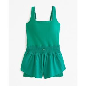Abercrombie and Fitch YPB Sculptlux Hybrid Flyaway Onesie, Kelly Green, size XL